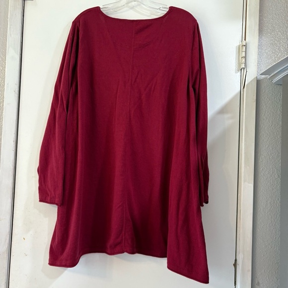 LOGO Lori Goldstein Tunic Sweater Top Burgundy Wine Merlot Pockets Plus Size 3X - Picture 4 of 9